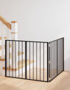 vidaXL Врата за кучета 2 бр. Черно 100 x 80 cm Поцинкована стомана