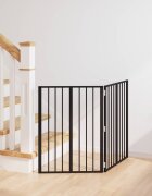 vidaXL Врата за кучета 2 бр. Черно 60 x 80 cm Поцинкована стомана