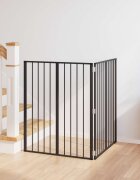 vidaXL Врата за кучета 2 бр. Черно 80 x 100 cm Поцинкована стомана