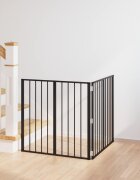 vidaXL Врата за кучета 2 бр. Черно 80 x 80 cm Поцинкована стомана