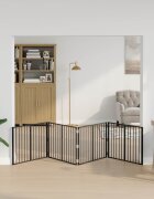 vidaXL Врата за кучета 4 бр. Черно 100 x 60 cm Поцинкована стомана