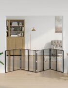vidaXL Врата за кучета 4 бр. Черно 100 x 80 cm Поцинкована стомана