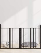vidaXL Врата за кучета 4 бр. Черно 60 x 60 cm Поцинкована стомана