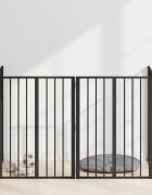 vidaXL Врата за кучета 4 бр. Черно 60 x 80 cm Поцинкована стомана