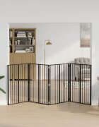 vidaXL Врата за кучета 4 бр. Черно 80 x 100 cm Поцинкована стомана