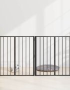 vidaXL Врата за кучета 4 бр. Черно 80 x 80 cm Поцинкована стомана