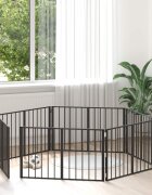 vidaXL Врата за кучета 6 бр. Черно 100 x 60 cm Поцинкована стомана