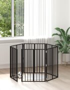 vidaXL Врата за кучета 6 бр. Черно 60 x 80 cm Поцинкована стомана