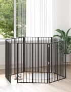 vidaXL Врата за кучета 6 бр. Черно 80 x 100 cm Поцинкована стомана