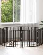 vidaXL Врата за кучета 8 бр. Черно 60 x 60 cm Поцинкована стомана