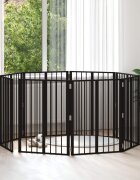 vidaXL Врата за кучета 8 бр. Черно 60 x 80 cm Поцинкована стомана