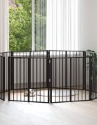 vidaXL Врата за кучета 8 бр. Черно 80 x 80 cm Поцинкована стомана