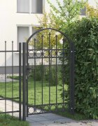 vidaXL Врата за ограда ASSEN 100 x 150 cm Сиво С ключалка