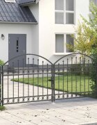 vidaXL Врата за ограда ASSEN 301 x 1755 см Стомана Сив С ключалка