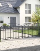 vidaXL Врата за ограда ASSEN 401 x 1755 см Стомана Сив С ключалка