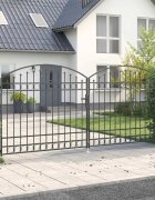 vidaXL Врата за ограда ASSEN 401 x 2245 см Стомана Сив С ключалка