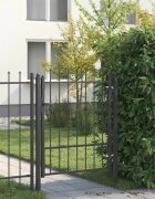 vidaXL Врата за ограда ASTEN 100 x 125 cm Метал Черно С ключалка