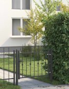 vidaXL Врата за ограда ASTEN 100 x 75 cm Метал Черно С ключалка
