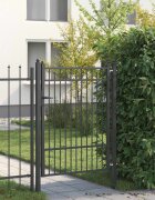 vidaXL Врата за ограда BAARLO 100 x 125 cm Метал Черно С ключалка