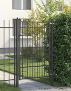 vidaXL Врата за ограда BAARLO 100 x 150 cm Метал Черно С ключалка