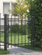 vidaXL Врата за ограда BOXTEL 103 x 150 cm Сив С ключалка