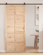 vidaXL Врата за плевня 80 x 25 x 208 см Масивна борова дървесина