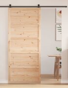 vidaXL Врата за плевня 90 x 25 x 208 см Масивна борова дървесина