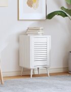 vidaXL Врата за шкаф с ламелен дизайн бяла 395x295 см