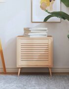 vidaXL Врата за шкаф с решетен дизайн 395x494 см борово дърво масив