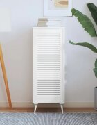 vidaXL Врата за шкаф с решетен дизайн бяла 993x394 см бор масив