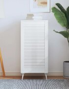 vidaXL Врата за шкаф с решетен дизайн бяла 993x494 см бор масив