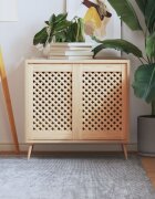 vidaXL Врати за шкафове с решетен дизайн 2 бр 395x615 см бор масив
