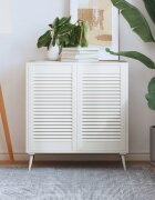 vidaXL Врати за шкафове с решетен дизайн 2 бр бял 69x394 см бор масив