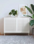 vidaXL Врати за шкафове с решетен дизайн 2 бр бял 69x594 см бор масив