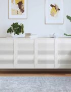vidaXL Врати за шкафове с решетен дизайн 4 бр бял 69x494 см бор масив