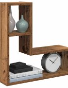 vidaXL Wall Cube Shelves 2 бр. старо дърво 50x15x50 cm