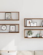 vidaXL Wall Cube Shelves 4 бр. старо дърво 60x15x23 cm