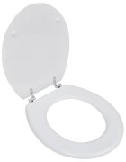 vidaXL WC тоалетна седалка МДФ капак изчистен дизайн бяла