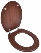 vidaXL WC тоалетна седалка МДФ капак изчистен дизайн кафява
