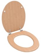 vidaXL WC тоалетна седалка с капак МДФ дизайн бамбук