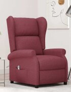 vidaXL Wingback електрически реклайнер стол виненочервен текстил