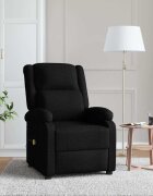 vidaXL Wingback масажен стол черен текстил