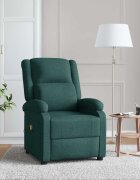vidaXL Wingback масажен стол тъмнозелен текстил