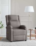 vidaXL Wingback масажен стол таупе текстил