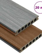 vidaXL WPC декинг дъски с аксесоари кафяво и сиво 20 м² 22 м