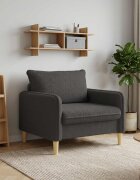 vidaXL XL фотьойл Тъмносиво Букле