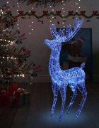 vidaXL XXL Акрилни коледни елени 250 LED 180 см син