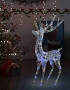 vidaXL XXL Акрилни коледни елени 250 LED 180 см цветен