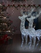vidaXL XXL Акрилни коледни елени 250 LED 2 бр 180 см студено бяло