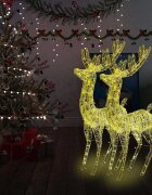 vidaXL XXL Акрилни коледни елени 250 LED 2 бр 180 см топло бяло